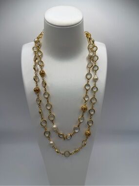 Pierre Balmain Paris Vintage Crystal Long Necklace